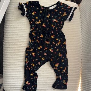 Rare Editions Black Floral One Piece